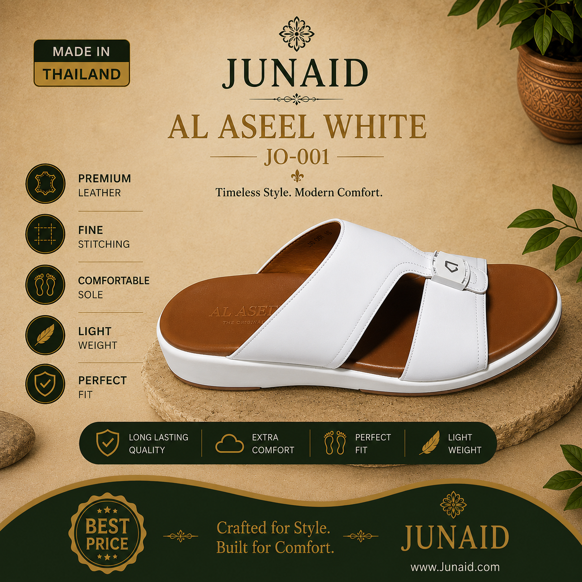 Junaid Al Aseel Premium Sandal – Black (JO-008)