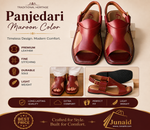 Panjedari Maroon Leather Chappal