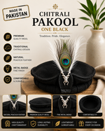 Chitrali Pakol – Traditional Black Wool Cap