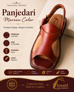 Panjedari Maroon Leather Chappal